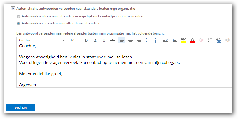 Afwezigheidsassistent Mail Voorbeeld  Bloemen